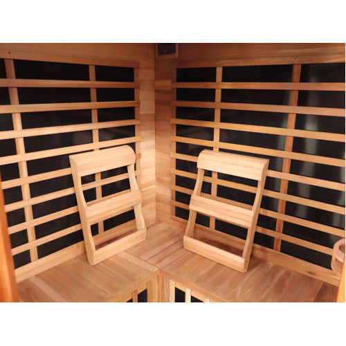 Load image into Gallery viewer, Bristol Bay 4-Person Indoor Infrared Corner Cedar Sauna
