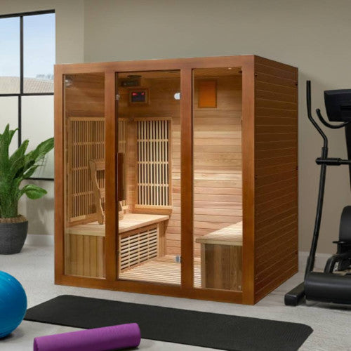 Load image into Gallery viewer, Roslyn 4-Person Indoor Infrared Cedar Sauna