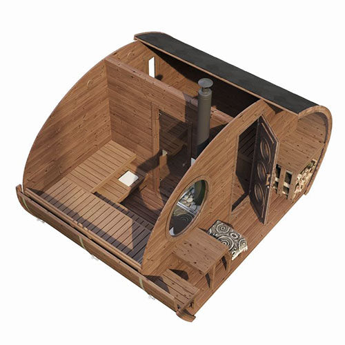 Load image into Gallery viewer, SaunaLife Gardens Series 8-Person Outdoor Sauna "The Hobbit" (Model G11)