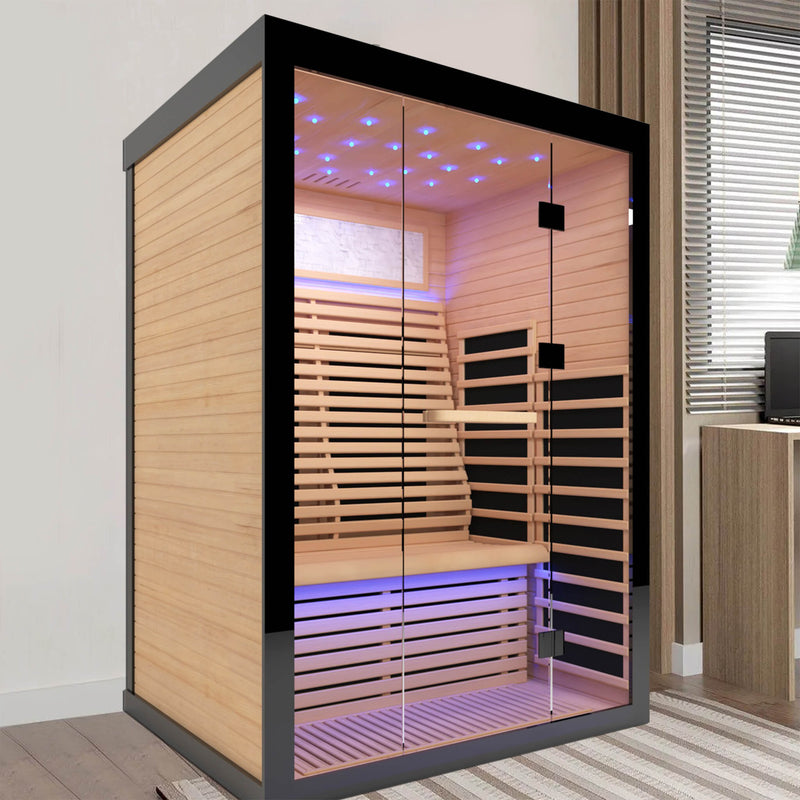 Load image into Gallery viewer, Thermora Luxury 2-Person Canadian Hemlock Wood Far Infrared Home Sauna
