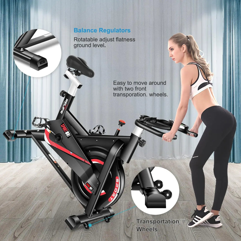 Load image into Gallery viewer, Exercise Bike Indoor Cycling Bike Fitness Stationary All-inclusive Flywheel Bicycle with Resistance for Gym Home
