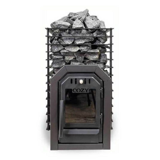 Cozy Heat Quattro Thru-Wall Square Style Sauna Stove With Sauna Stones [COZY QUATTRO TW] (SAK81754)