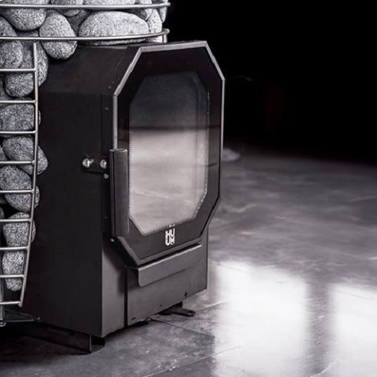 Huum Hive Flow Mini 8.5KW Wood-Burning Sauna Stove With Ash Drawer & Sauna Stones