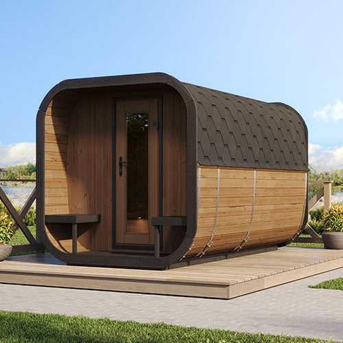 SaunaLife Cube Series 8-Persons Outdoor Sauna (Model CL12GCP)