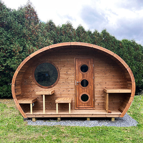 Load image into Gallery viewer, SaunaLife Gardens Series 8-Person Outdoor Sauna "The Hobbit" (Model G11)
