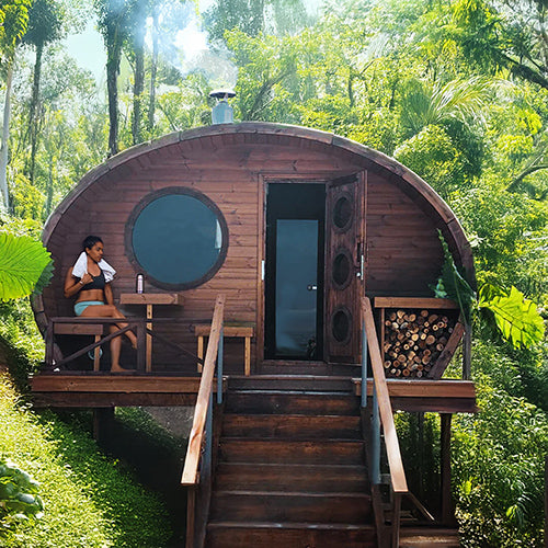 Load image into Gallery viewer, SaunaLife Gardens Series 8-Person Outdoor Sauna "The Hobbit" (Model G11)
