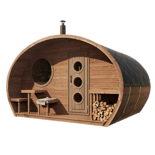 SaunaLife Gardens Series 8-Person Outdoor Sauna "The Hobbit" (Model G11)