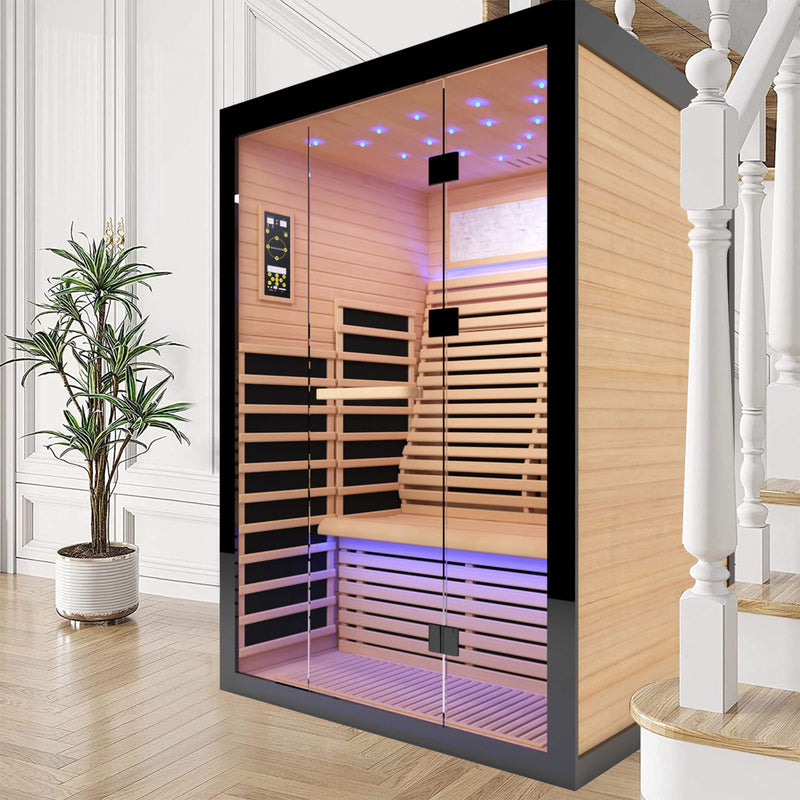 Load image into Gallery viewer, Thermora Luxury 2-Person Canadian Hemlock Wood Far Infrared Home Sauna
