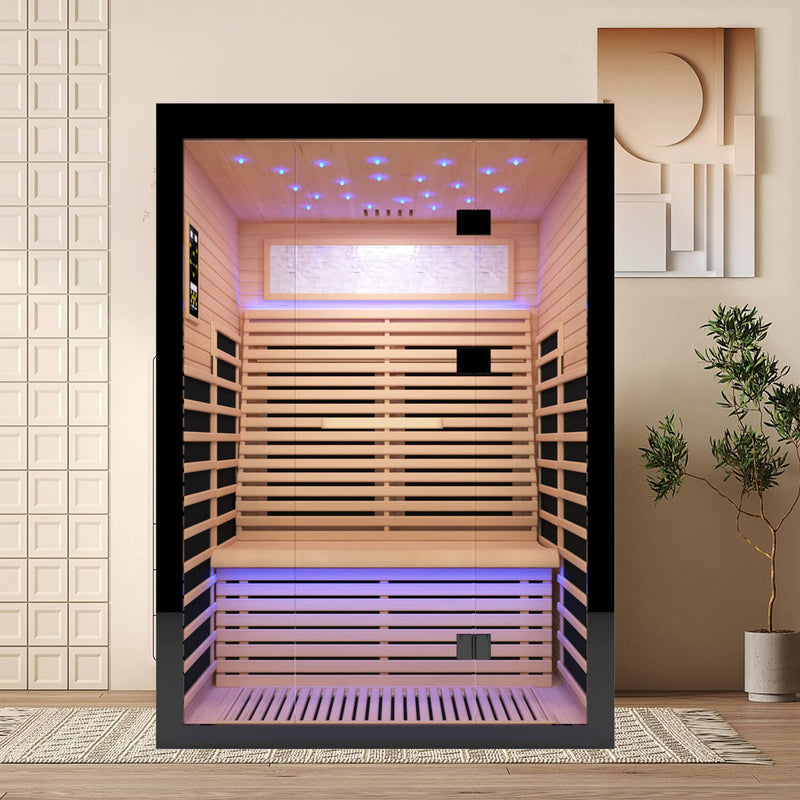Load image into Gallery viewer, Thermora Luxury 2-Person Canadian Hemlock Wood Far Infrared Home Sauna
