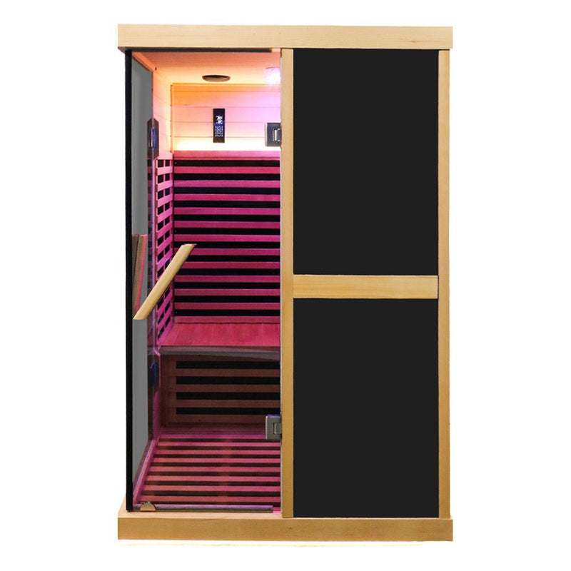 Load image into Gallery viewer, Thermora Premium Large 2-Person V-Shaped FAR Infrared Sauna Room With Double Glass Doors 1980W (SAK96413)
