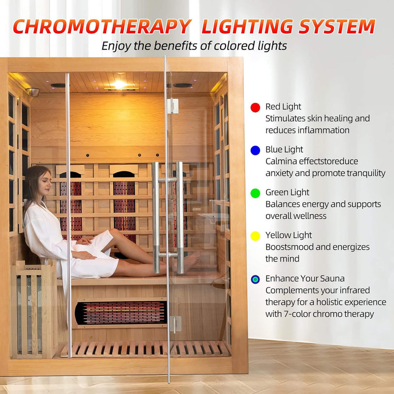 Load image into Gallery viewer, 3-Person Indoor Hybrid Sauna Room With Infrared And 4.5KW Steam Heaters
