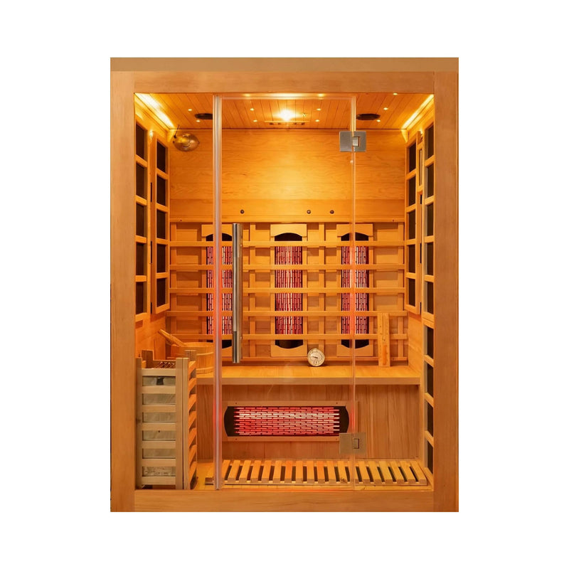 Load image into Gallery viewer, 3-Person Indoor Hybrid Sauna Room With Infrared And 4.5KW Steam Heaters
