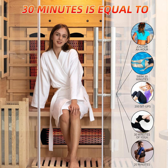 3-Person Indoor Hybrid Sauna Room With Infrared And 4.5KW Steam Heaters