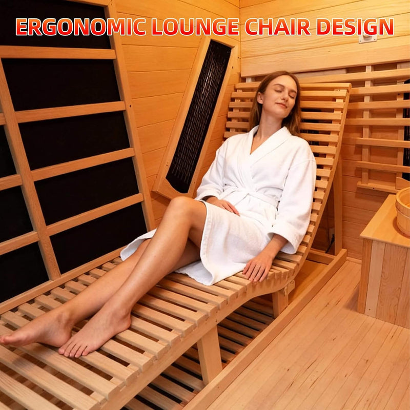 Load image into Gallery viewer, 3-Person Indoor Hybrid Sauna Room With Built-In Lounge Chair
