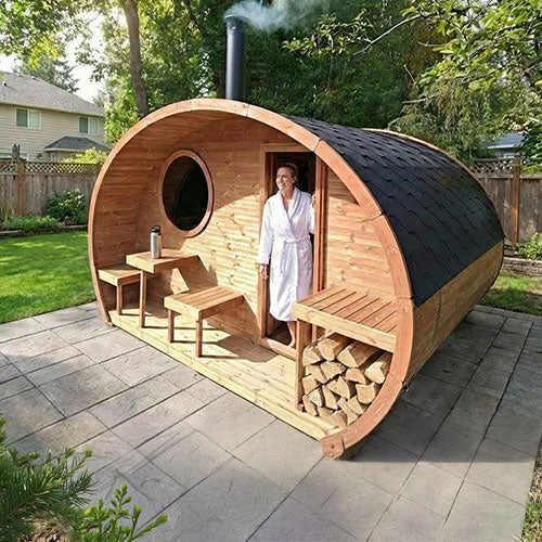 Load image into Gallery viewer, SaunaLife Gardens Series 8-Person Outdoor Sauna "The Hobbit" (Model G11)
